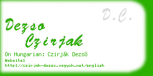 dezso czirjak business card