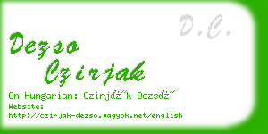 dezso czirjak business card